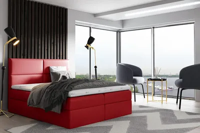 Produktbild von Bett SALSABEL - 160x200, rot + GRATIS Matratzenauflage