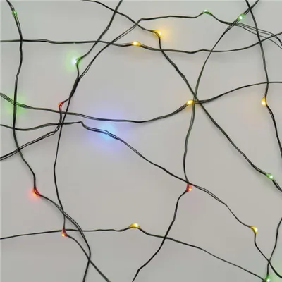 LED vánoční nano řetěz zelený, 7,5 m, venkovní i vnitřní, multicolor, časovač