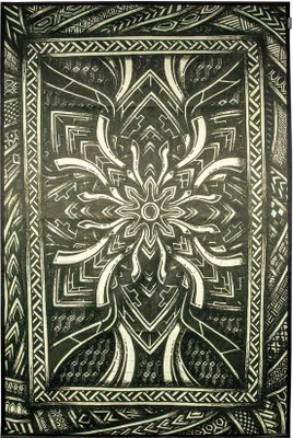 Produktbild von PSYWORK Schwarzlicht Stoffposter Neon "Dark Portal", 150x225cm