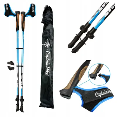 Produktbild von Nordic-Walking-Stöcke Captain Mike, verstellbar 100-130 cm, Aluminium do chodzenia
