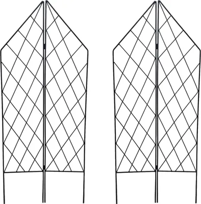 Produktbild von Metall-Treillage Gartenstütze für Kletterpflanzen 115x25 cm, Set 2 Stück