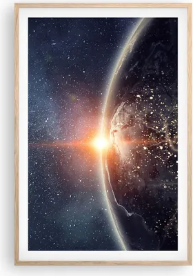 Produktbild von Gerahmtes Poster - Rahmen in heller Eiche - Kosmos Erde Sonne - 61x91,5 cm - Wand Bild - Wanddeko - Wandbilder - Wandposter - Bilderrahmen - Bilder - Kunstdruck - Wandbild - P2NPA61x91-4343