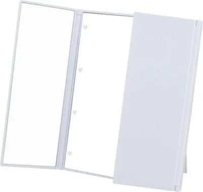 Image de INF Miroir de Maquillage Triptyque Portable avec Support Réglable Blanc