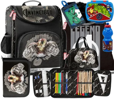 Produktbild von AVENGERS Schulranzen Ergonomisch 7-teilig schulrazen set ranzen rucksack schulrucksack schulranzen MARVEL fur Jungen