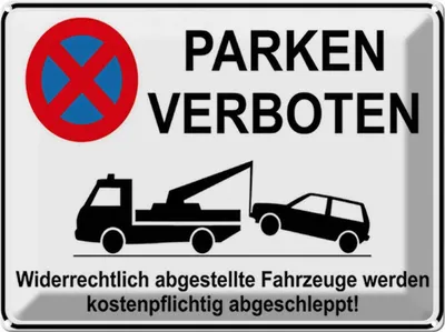 Produktbild von vianmo Blechschild 30x40 cm Parken verboten widerrechtlich Warnschild Hinweisschild Sicherheit Vorsicht