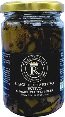Produktbild von RealTartufi - Frische Sommertrüffel Scaglie 250 g - Carpaccio in EVO Olivenöl - Glutenfrei - Vegan