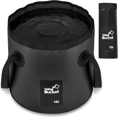 Productafbeelding van Opvouwbare buitenemmer, 12 liter, van zeildoek, compact, geschikt voor kamperen