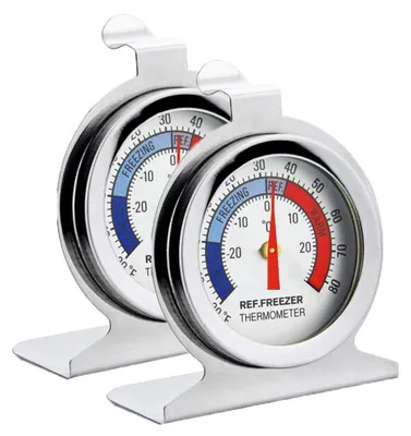 Produktbild von Kühlschrankthermometer 52 mm, 430 Edelstahl, 4 Farbzonen, -30°C bis 30°C, für Lebensmittelaufbewahrung