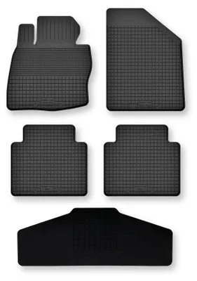 Image de Tapis de sol en caoutchouc + tunnel pour Honda Civic VIII 2006-2012 (hayon) – 5 pièces, noirs, semi-universel, adapté