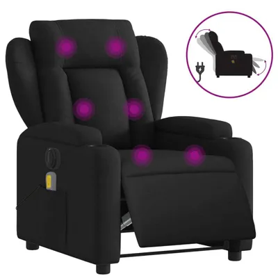 Image de vidaXL Fauteuil de massage électrique noir tissu
