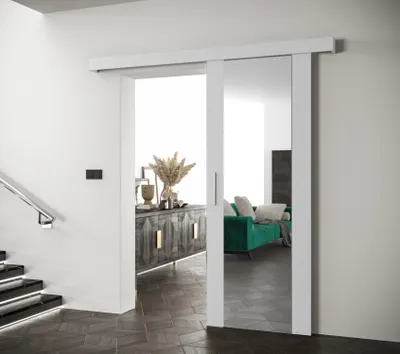 Obrázek produktu pro Posuvné dveře se stříbrným úchytem SALOME 2 - 70 cm, bílé