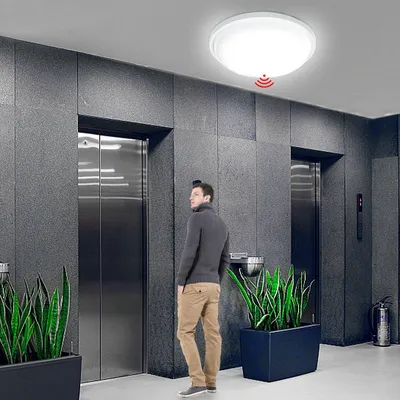 Produktbild von FIVMEN 15W LED Deckenleuchte mit Bewegungsmelder 1500LM Radar Sensor Deckenlampe Ø22cm Rund Deckenlampe für Wohnzimmer Schlafzimmer, Kaltweiß