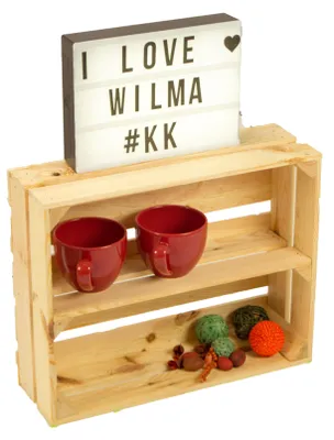 Produktbild von flaches Obstkistenregal "Wilma Längs" Natur
