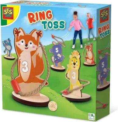 Produktbild von SES Creative Ringwurfspiel, Geschicklichkeitsspiel, 3+ Jahre, Lustige Tiere