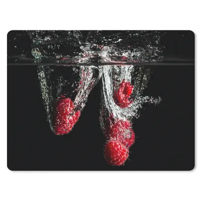 Produktbild von MuchoWow® Mauspad Mousepad Himbeeren - Obst - Stilleben - Wasser - Schwarz - Rot 23x19 cm - Mousepads - Maus Mat - Pad - Mausunterlage - Schreibtischunterlage - Mauspad
