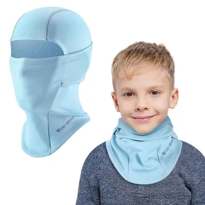 Produktbild von Kinder Sturmhaube Winter Fleece Winddicht Warm Skimaske für Jungen Mädchen Blau