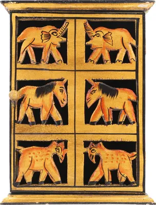 Produktbild von Schlüsselkasten, Bemalte Schlüssel Ablage Box mit Tür - Muster 1, Mehrfarbig, Holz, 30*23*9 cm, Dosen, Boxen & Schatullen