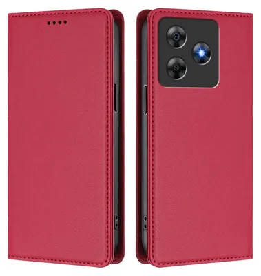 Image de Etui en cuir pour Blackview Wave 8 / Wave 8C, étui magnétique en cuirPolyuréthaneavec support Rouge