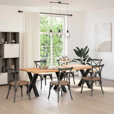 Immagine prodotto di Gambe per tavolo da pranzo a forma di X 3 pz nere 80x(72-73) cm in acciaio