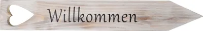Produktbild von Gartenstecker Willkommen H47cm Holz Schild Garten Gartendeko Herz Dekoration