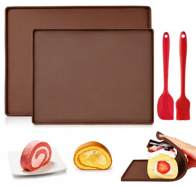 Backmatten-Set 2er, 26x31 cm, Silikon, antihaft, rutschfest
