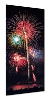 Produktbild von Wallario selbstklebende Duschrückwand 90 x 190 cm mit Motiv Feuerwerk bei Nacht - Wandverkleidung mit Hochglanzlaminat in Glasoptik