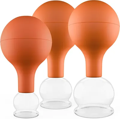 Productafbeelding van Set van 3 bruine scoop glazen, gemaakt van echt glas, met zuignap - klein