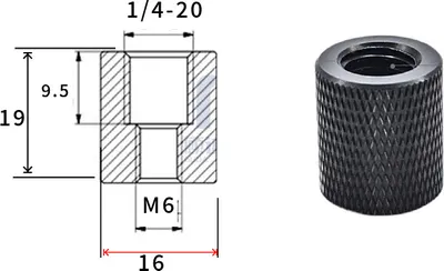 Obrázek produktu pro INF 5-balení adaptéru 1/4 palce s vnějším závitem na M8 pro stativy a příslušenství fotoaparátu M6