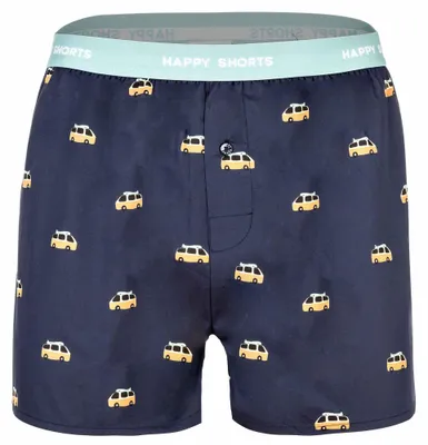 Zdjęcie produktu dla Happy Shorts – męskie bokserki z siateczki – styl amerykański, bawełna, wzorzyste, rozmiar XL