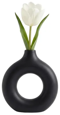 Produktbild von Designer-Dekorationsvase, Schwarz, Moderner Stil, Minimalistisch, Elegant