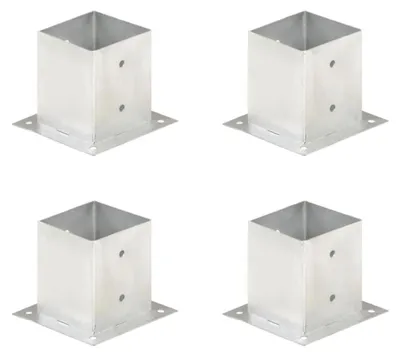 Immagine prodotto di Supporti per pali, 4 pezzi, zincati, dimensioni 121 x 121 mm, piastra di base 175 x 175 mm