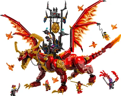 Produktbild von LEGO NINJAGO Quelldrache der Bewegung, Abenteuer-Spielzeug für Kinder, Ninja-Spielset mit 6 Minifiguren, Geburtstagsgeschenk für Jungen und Mädchen ab 12 Jahren, Fantasyspielset 71822