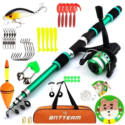 Immagine prodotto di Set di canne da pesca per spinning, 6 sezioni, 99% carbonio, telescopiche, lunghezza da 1,8 a 3,6 metri, accessori da pesca per campeggio