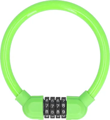 Image de Câble antivol pour vélo, serrure à combinaison à 4 chiffres, haute sécurité, pour vélo, usage extérieur, vert