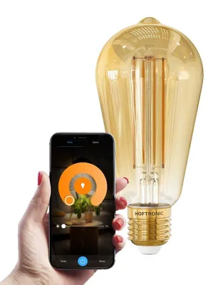 Produktbild von hoftronic LED-Glühfadenlampe E27 7W 806lm ST64 1800-3000K dimmbar bernsteinfarbenes Glas
