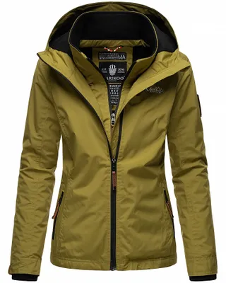 Produktbild von Marikoo Damen Übergangs Outdoor Jacke Windbreaker Regenjacke Erdbeere Moss Green Gr. 34 - XS