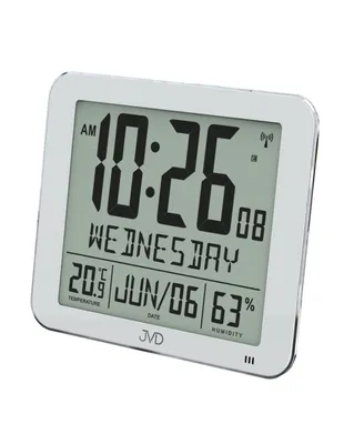 Obrázok produktu pre Rádiom riadené digitálne hodiny s budíkom JVD strieborné DH9335.1, 25cm