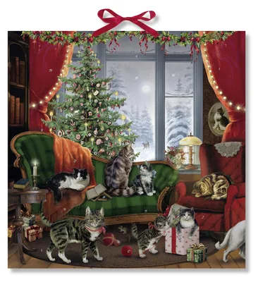 Obrázok produktu pre Nástenný adventný kalendár - Mačky pri okne