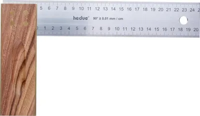 Immagine prodotto di Squadra da falegname Hedue in noce 400 mm lama in acciaio inox 45 mm