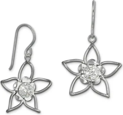 Image de SilberDream Boucles d'oreilles Femme 925 argent blanc fleur zirconium SDO461W