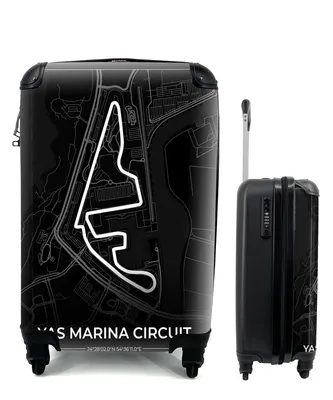 Produktbild von MuchoWow® Koffer Handgepäck Trolley Rollkoffer Kleine Reisekoffer mit 4 Rollen - Rennstrecke - Yas Marina Circuit - Rennstrecke - F1 - Abu Dhabi - Schwarz - Cabin Size < 55x40x23 cm & 55x40x20 cm - Fotokoffer - Kabinenkoffer - Boardgepäck - Reise-Box - Reisekoffer - Reisegepäck - Koffer mit Bild - Trolley für Kinder