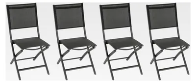 Produktbild von 4er-Set Klapp-Gartenstühle in Anthrazit – Aluminium Texaline – Maße 45 x 57 x 90 cm