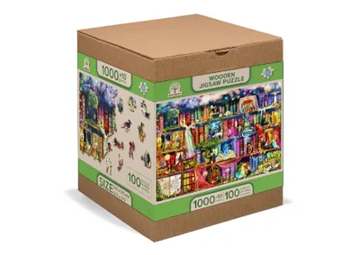 Produktbild von Puzzle Wooden City Treasure Hunt Bookshelf 1010 Teile Holz 519x375 mm