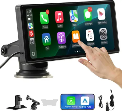 Produktbild von VEVOR kabelloses Autoradio (254 mm) tragbares Radio mit Touchscreen, kompatibel mit Apple CarPlay Android Auto, CarPlay-Bildschirm fürs Auto mit Sprachsteuerung Mirror Link Bluetooth GPS-Navigation