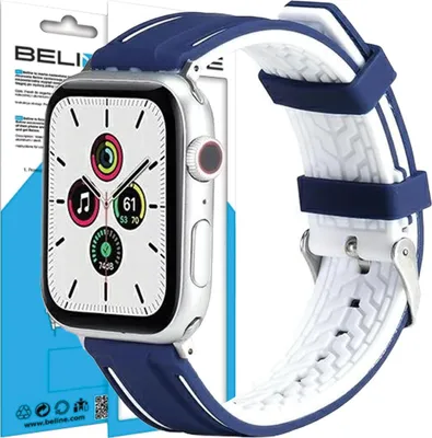 Produktbild von Beline Apple Watch Armband Solid Silikon38/40/41Mm Marine/Weiß