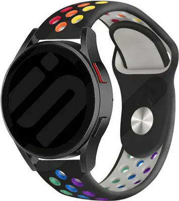 Produktbild von Strap-it Samsung Galaxy Watch 6 Classic 47mm Sport Armband (Schwarz/Bunt)