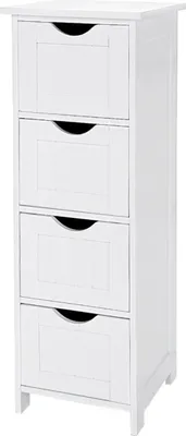 Produktbild von Kommode - Badezimmer - 4 Fächer - 30x82x30 cm - weiß