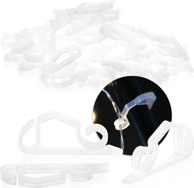 Productafbeelding van com-four® 100x dakgootclips voor lichtkettingen - Dakgoothaken van kunststof - Bevestiging voor kerstverlichting buiten - Lichtkettinghouder voor binnen en buiten
