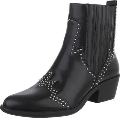 Produktbild von Ital-Design Damen Stiefeletten  Lederoptik Western- & Bikerboots 90471332 Schwarz Gr.  36