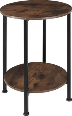 Image de Table d’appoint BALLINA 45x64cm - Bois foncé industriel, rustique